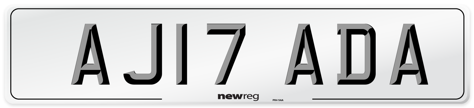 AJ17 ADA Number Plate from New Reg